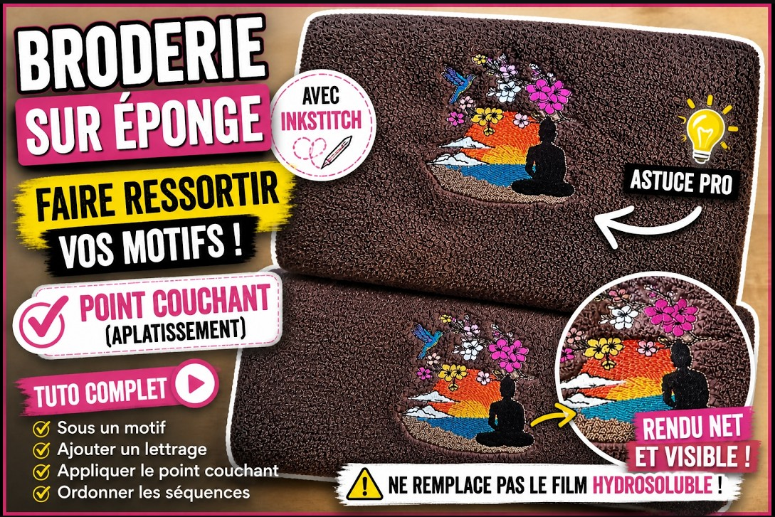 🧵 TUTORIEL INK/STITCH : COMMENT FAIRE RESSORTIR UNE BRODERIE SUR ÉPONGE