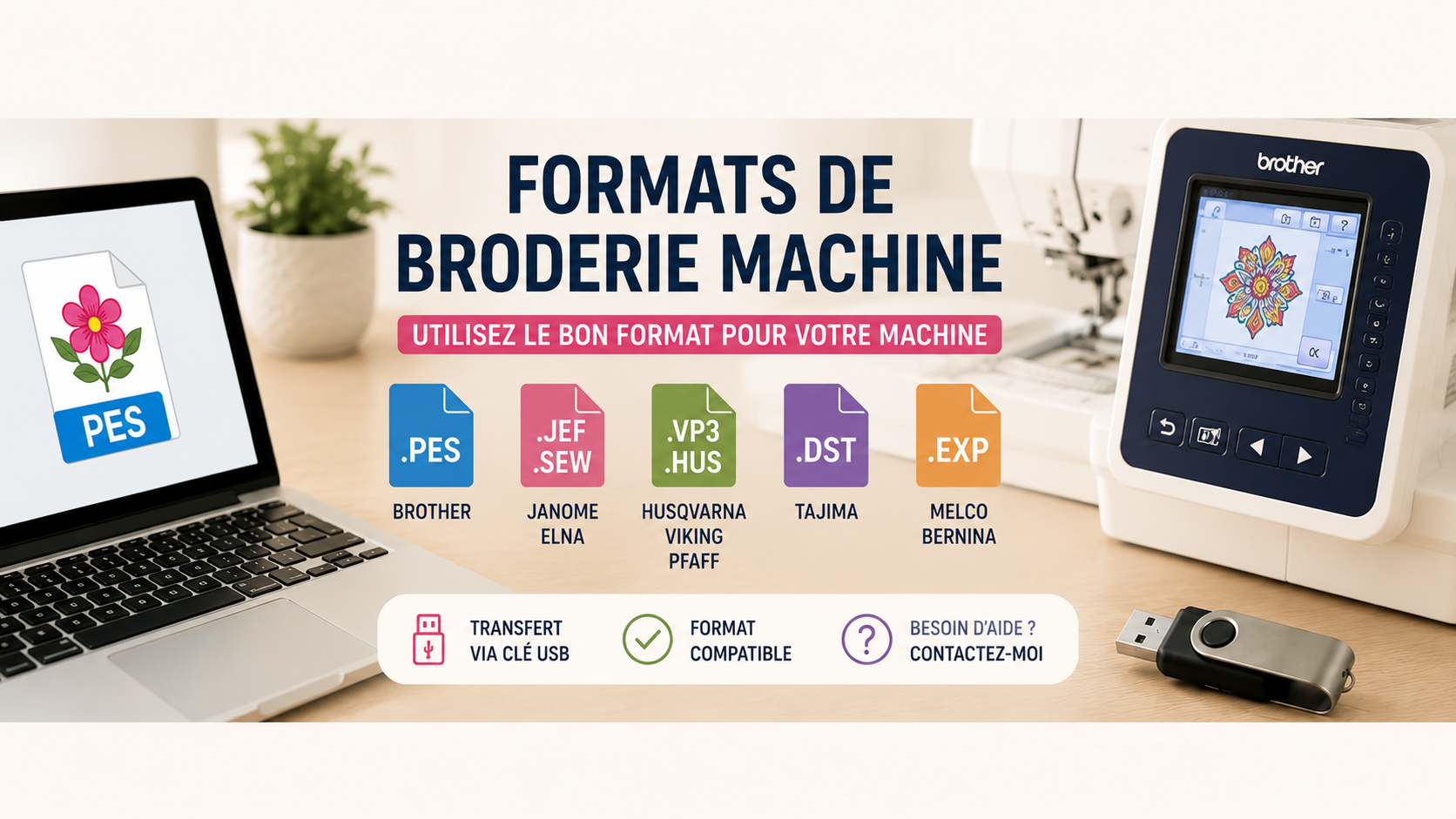 Comment choisir le bon format de fichier pour sa machine à broder