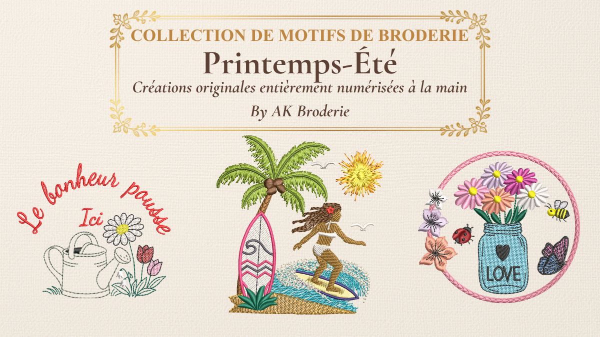 Collection Printemps-Été – Motifs de Broderie Machine