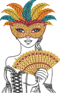 Femme Vénitienne Carnaval – Fichier Broderie Disponible 10x10 - 15x15 - Pack Collection