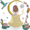 Méditation au Jardin des Songes – Motif de Broderie Machine – 3 Tailles