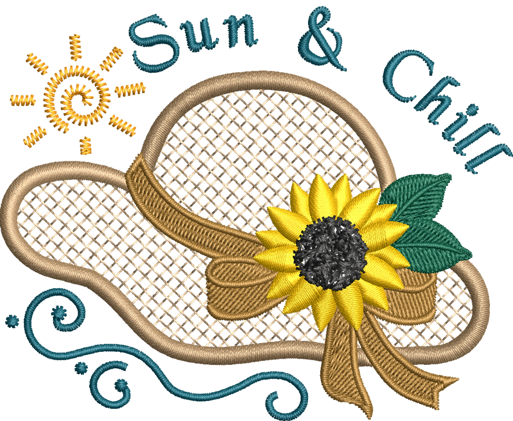 Chapeau d'Été en Appliqué – Fichier Broderie Disponible 10x10