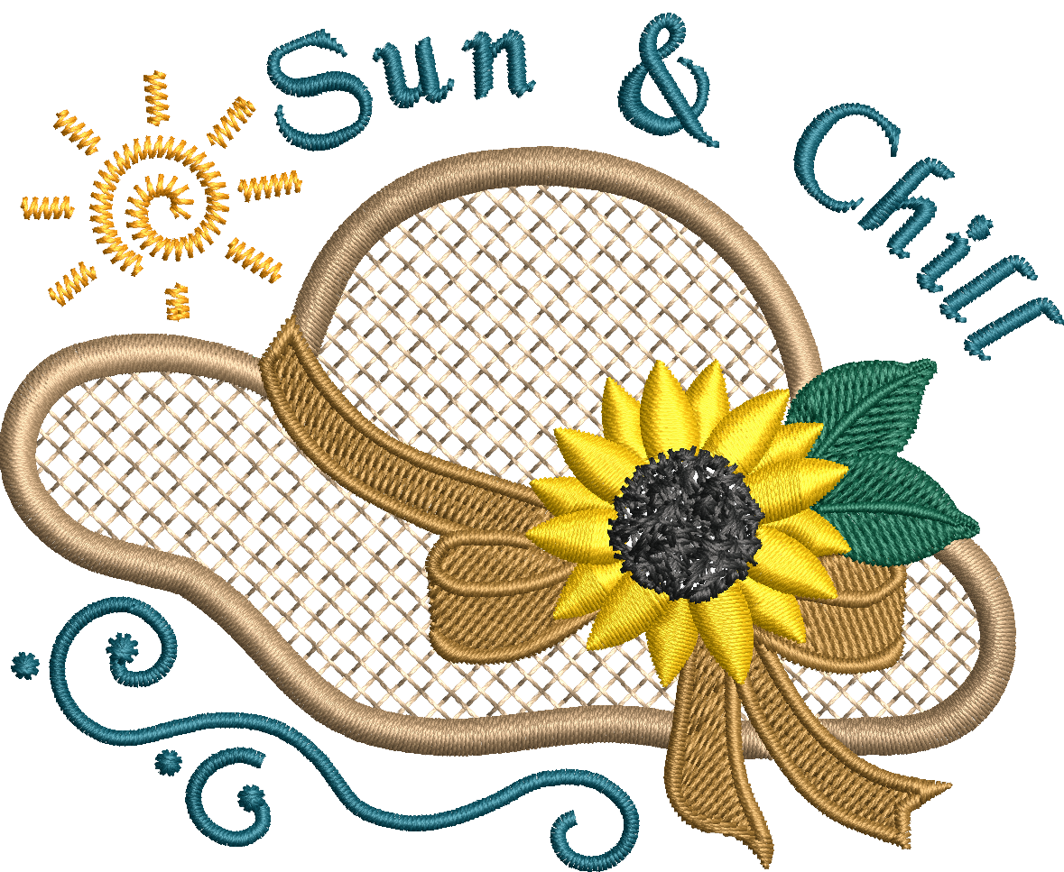 Chapeau d'Été en Appliqué – Fichier Broderie Disponible 10x10