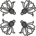 Boucles d'Oreilles FSL Lotus – Fichier Broderie Disponible 10x10 - Plaque 2 Paires