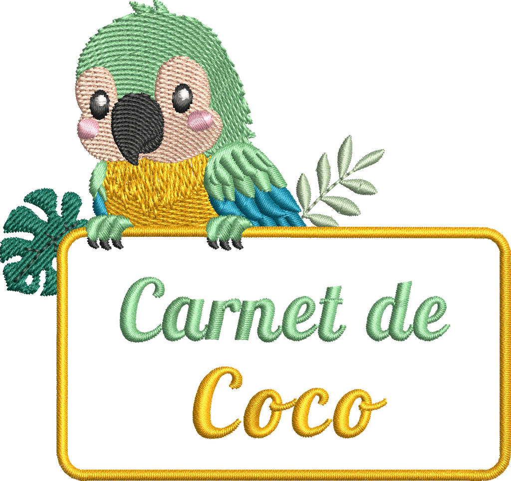 Motif de broderie Étiquette Zèbre personnalisable avec petit zèbre mignon, feuillages tropicaux et cadre pour ajouter un prénom ou un texte au format 10x10