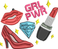 GRL PWR – Fichier Broderie Disponible 10x10 - 15x15 - Pack 2 Tailles