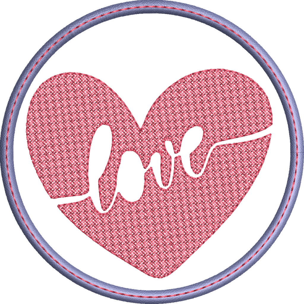 Lingette ITH Embossage Coeur "Love" - Fichier Broderie 10x10