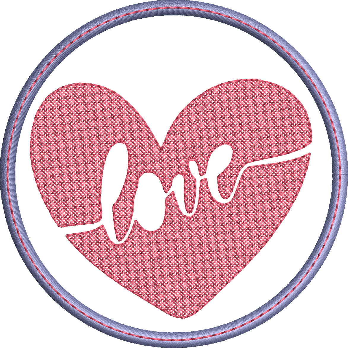 Lingette ITH Embossage Coeur "Love" - Fichier Broderie 10x10