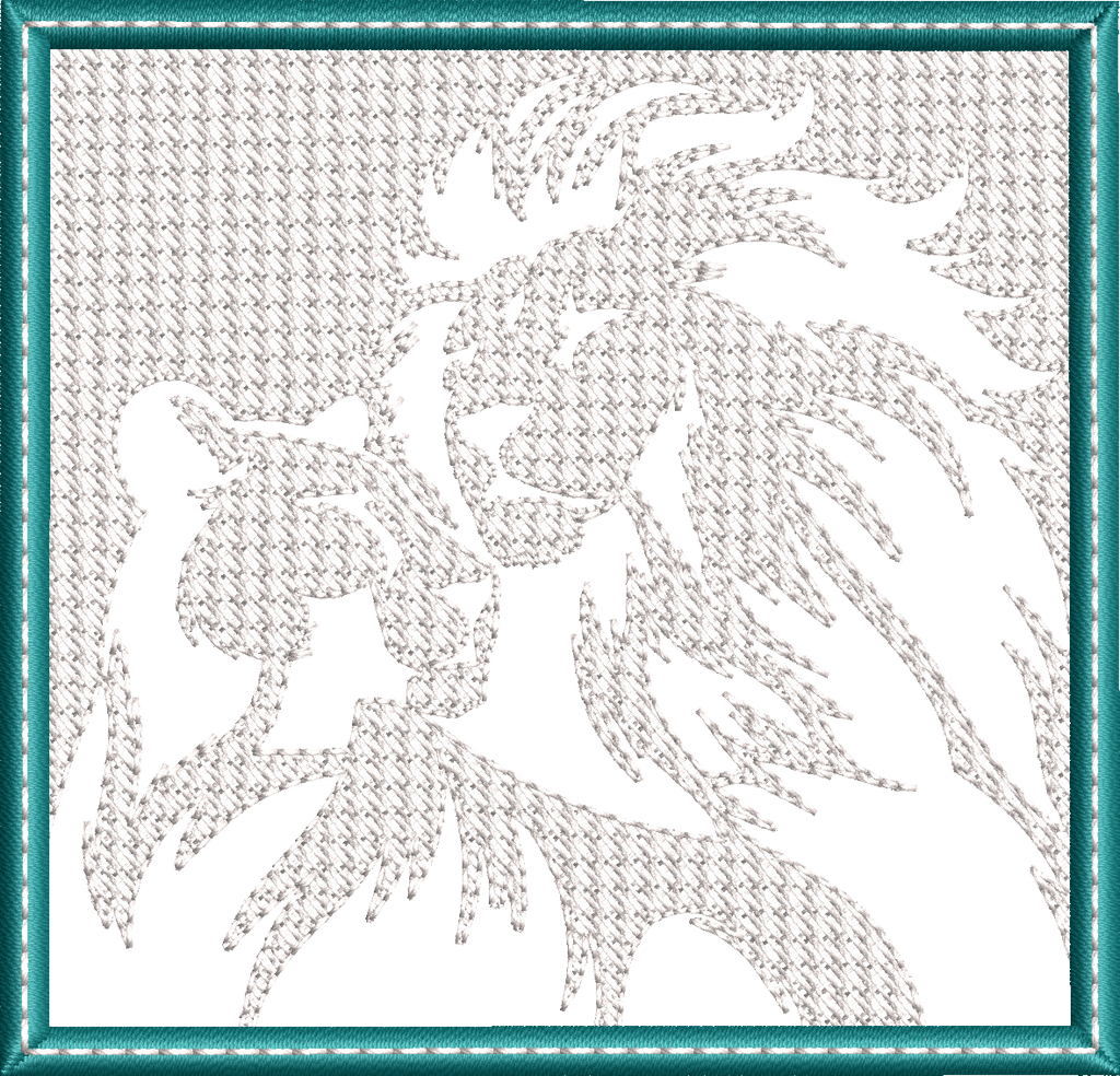 Lingette ITH Embossage “Lion lionne” - Fichier Broderie 10x10