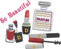 Maquillage So Beautiful – Fichier Broderie Disponible 10x10 - 15x15 - Pack 2 Tailles