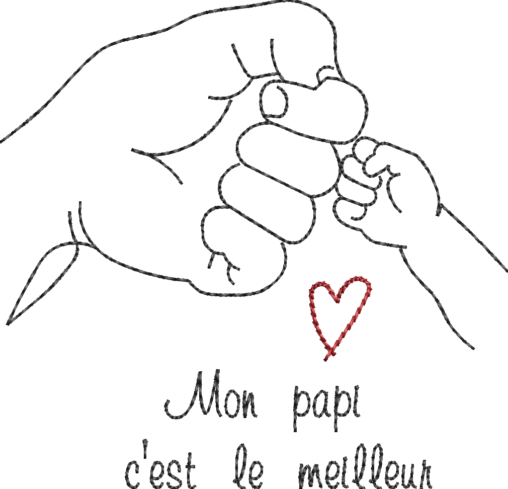 Mon Papi c’est le Meilleur – Fête des Papis – Motif de Broderie Machine 10x10