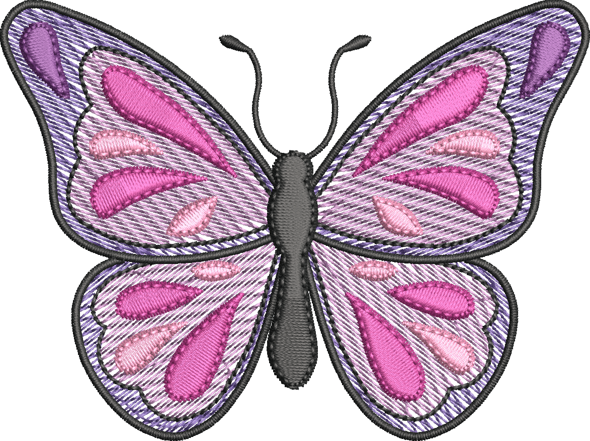 Papillon Velvet Effet velours – Fichier Broderie Disponible 10x10