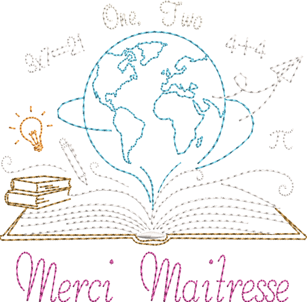 Collection Merci Maître, Maîtresse, ATSEM, AESH & Nounou – Fichiers Broderie Machine Complets