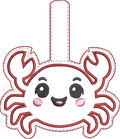 Porte-clé ITH Crabe 3D brodé avec effet bombé en simili pailleté – Fichier broderie machine 10x10 AK Broderie