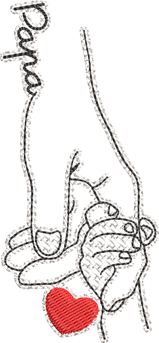 La Main de Papa – Fichier Broderie Disponible 10x10 - 15x15/18x13 - Pack 2 Tailles et version éponge