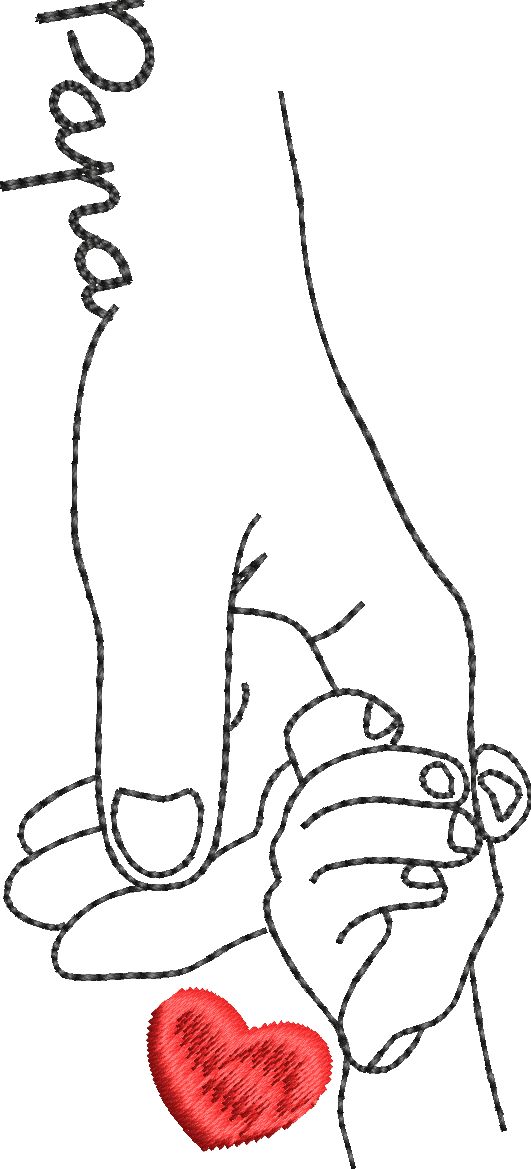 La Main de Papa – Fichier Broderie Disponible 10x10 - 15x15/18x13 - Pack 2 Tailles