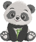 Petit Panda Noir & Blanc - Fichier broderie disponible 10x10 ou 15x15