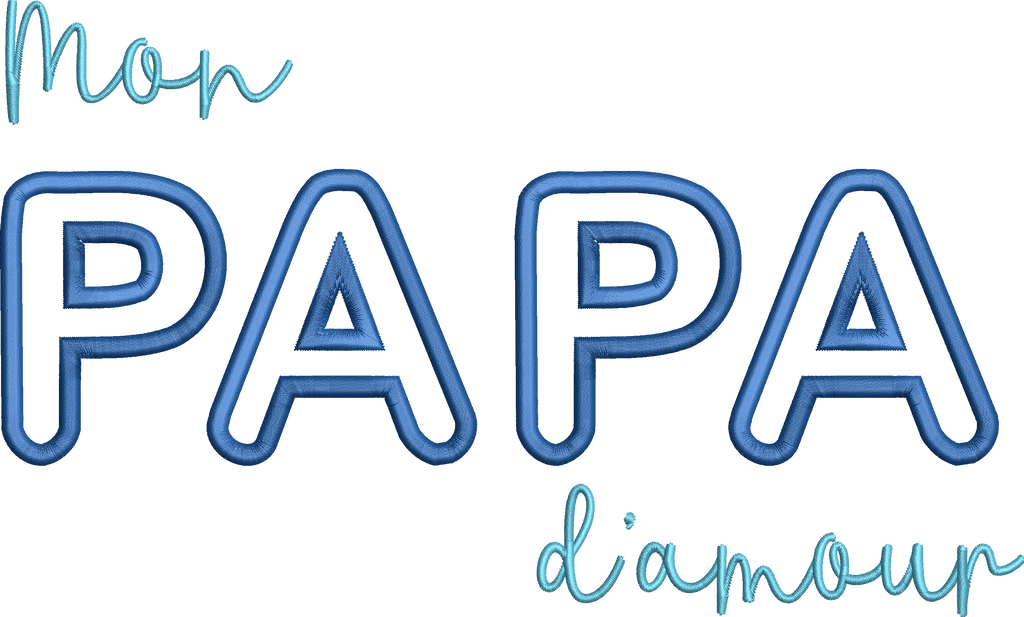 Appliqué « Mon Papa d’Amour » – Fichier Broderie Disponible 26x16