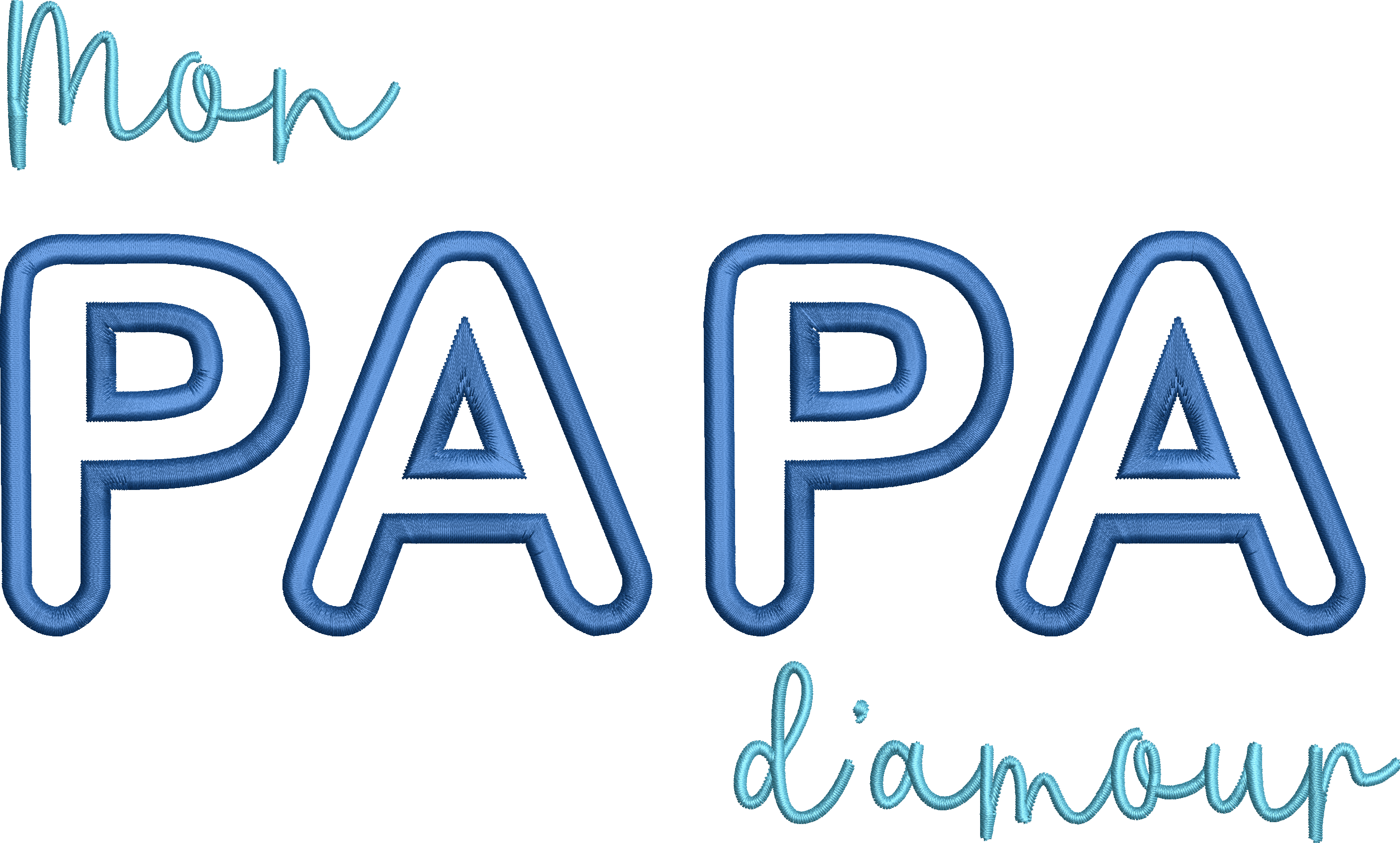 Appliqué « Mon Papa d’Amour » – Fichier Broderie Disponible 26x16