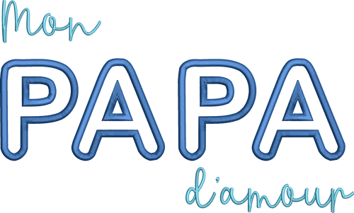 Appliqué « Mon Papa d’Amour » – Fichier Broderie Disponible 26x16