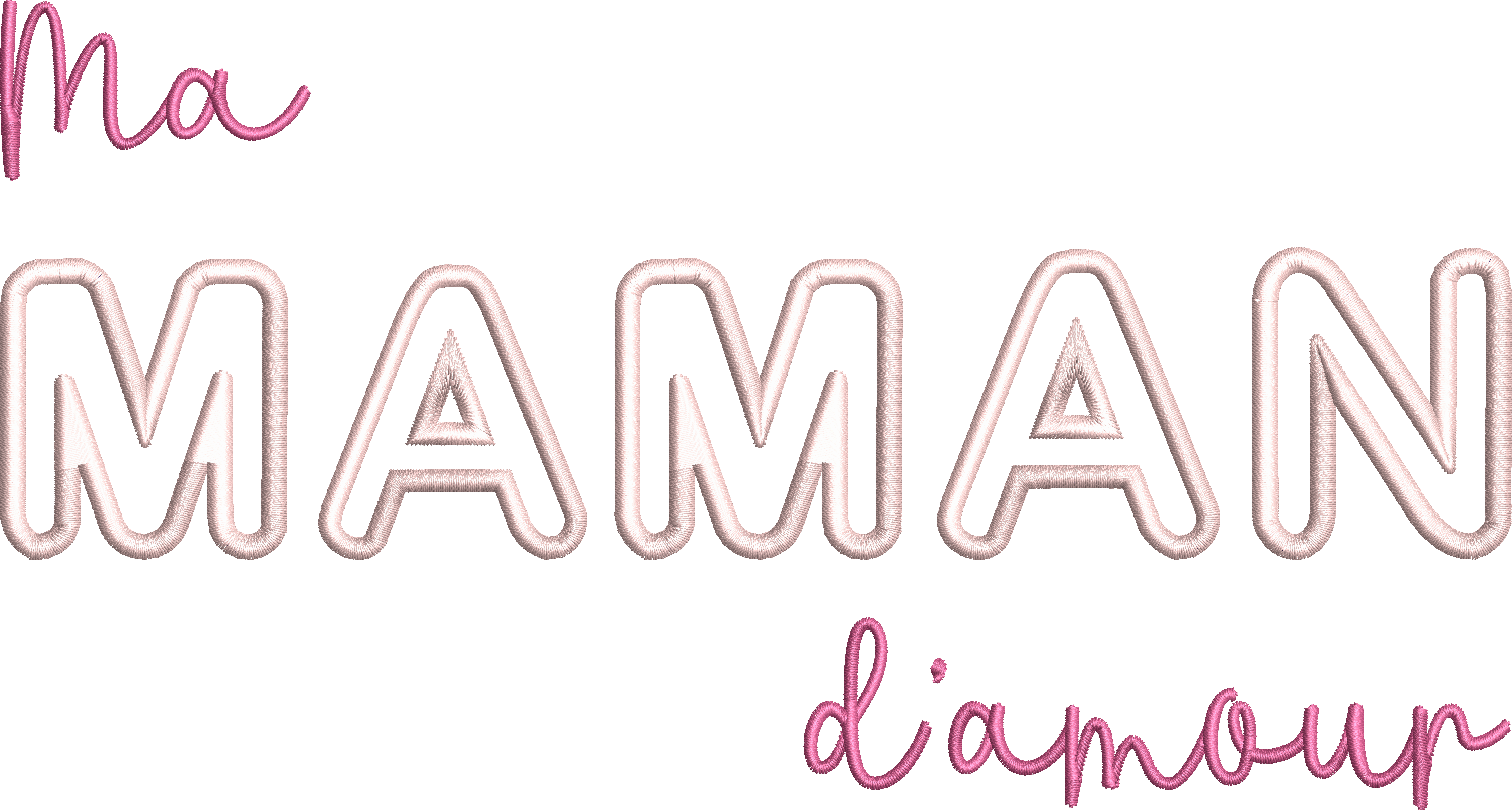 Appliqué « Ma Maman d'Amour » – Tendresse & Émotion - Motif de broderie - Format disponible 26x16