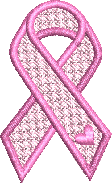 Ruban Octobre Rose avec possibilité Mylar – motif de broderie machine disponible en 2 petites tailles