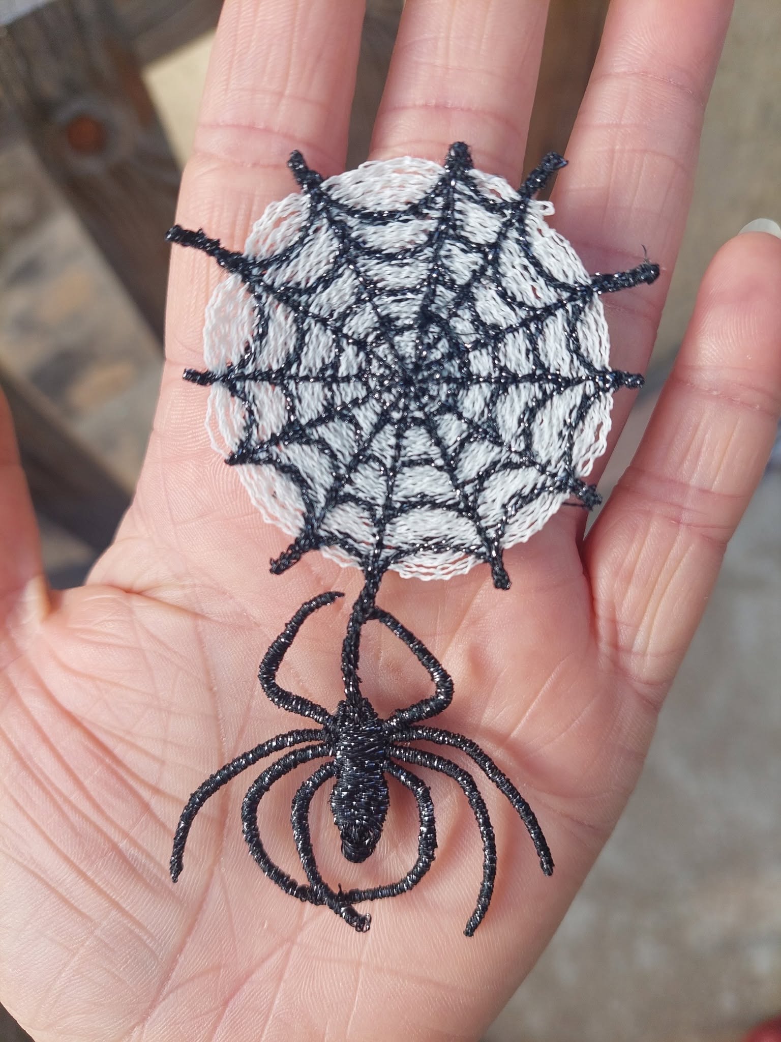 Araignée 3D & Toile FSL – Décoration Halloween – Motif de Broderie Machine 10x10