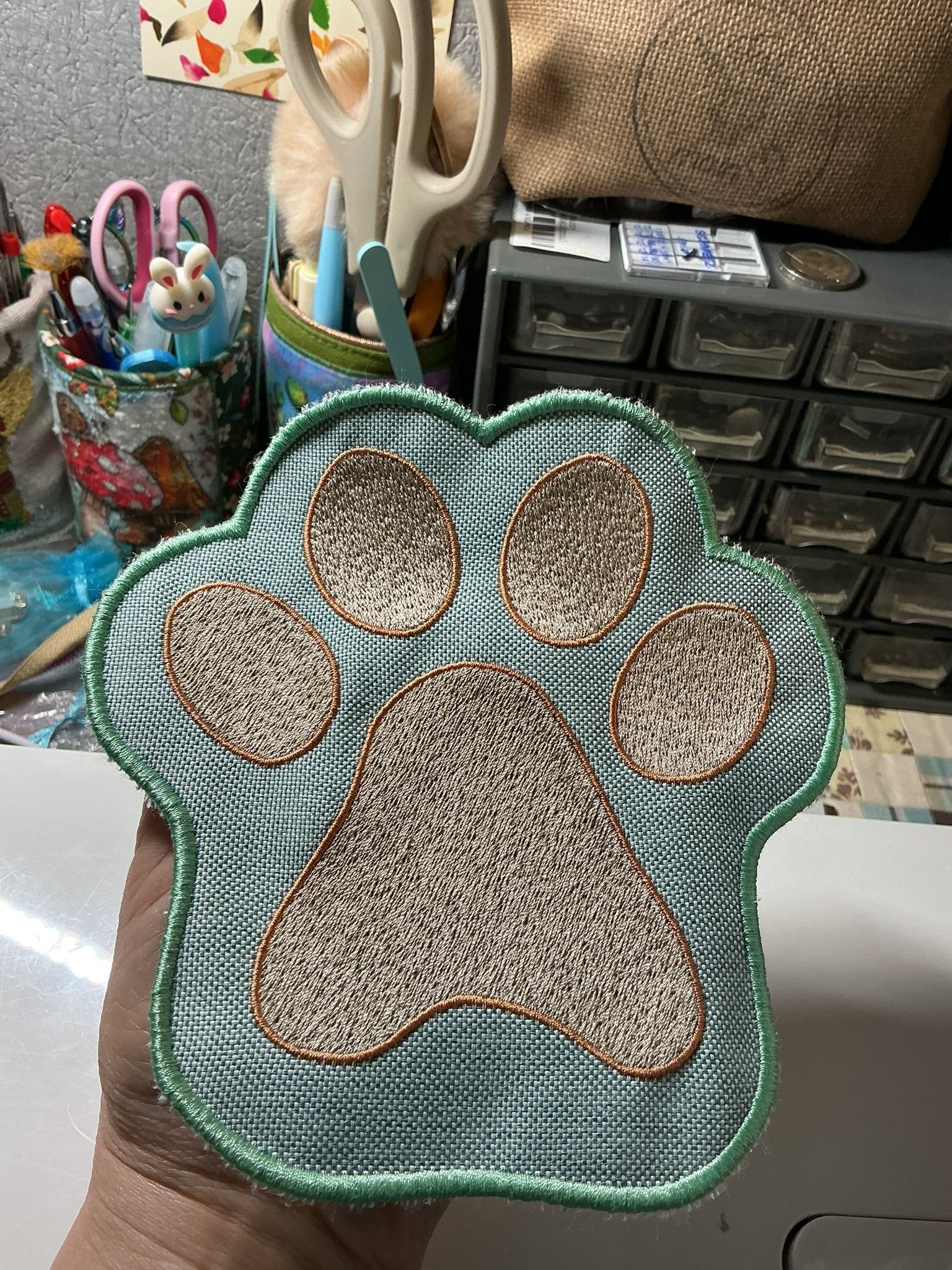 Lingette ITH en forme de patte de chien ou chat- Fichier Broderie 10x10, 13x13, 15x15, plaques