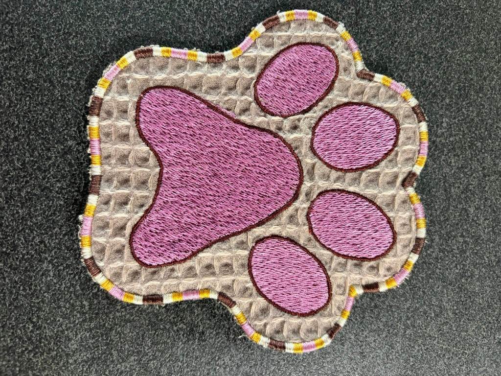 Lingette ITH en forme de patte de chien ou chat- Fichier Broderie 10x10, 13x13, 15x15, plaques