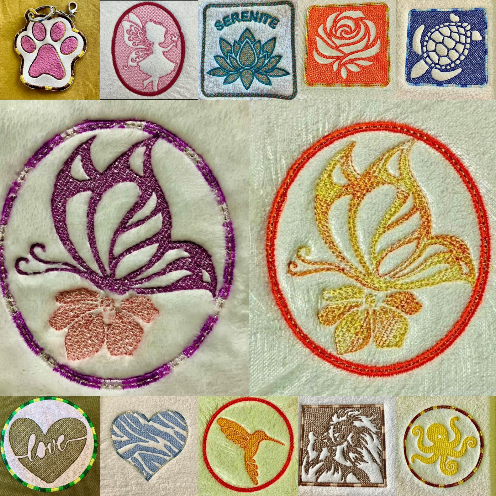 Lingette ITH Embossage “Papillon” - Fichier Broderie 10x10