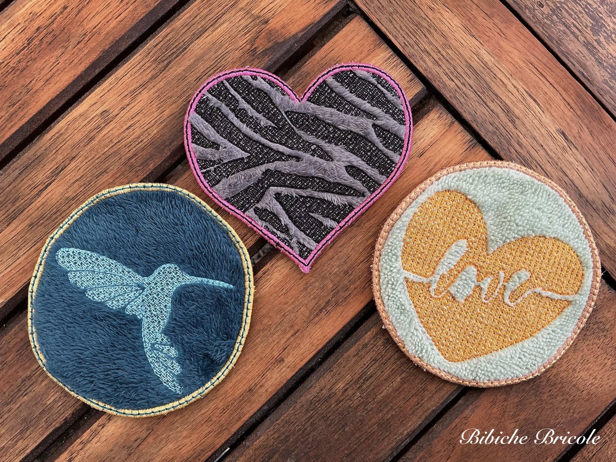 Lingette ITH Embossage Coeur "Zebré" - Fichier Broderie 10x10