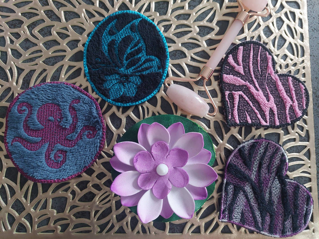 Lingette ITH Embossage Coeur "Zebré" - Fichier Broderie 10x10