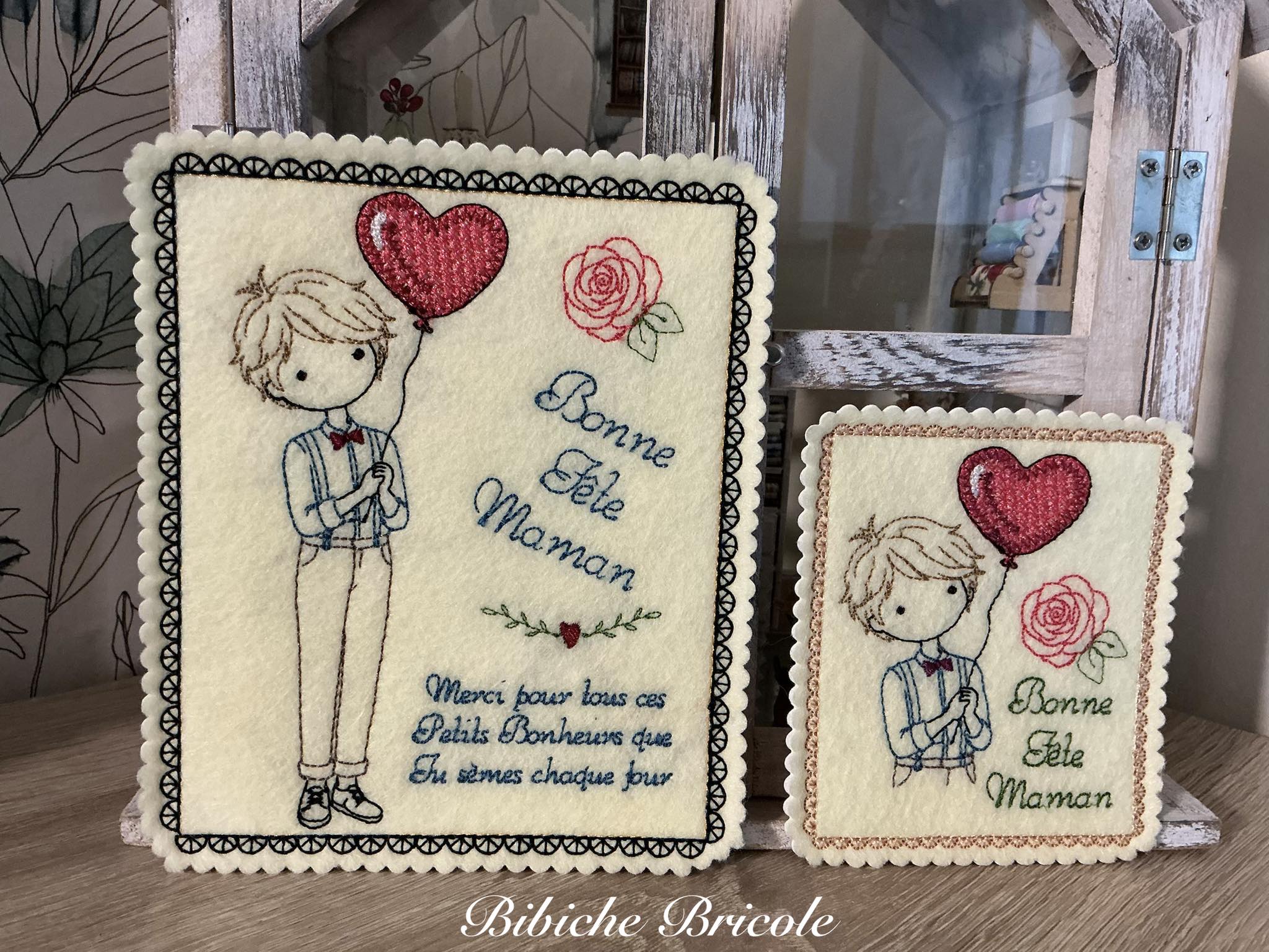 Carte ITH Bonne Fête Maman Garçon – Fichier Broderie 10x10 ou 15x15