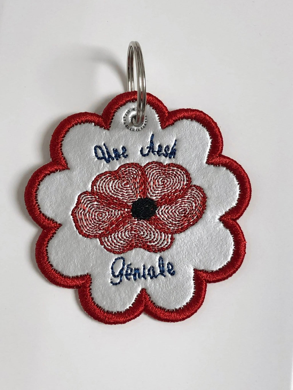 Porte-clé ITH Coquelicot – Fichier Broderie Disponible 10x10 - Pack Collection