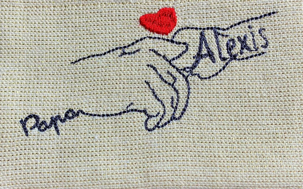 Main dans la Main Papa – Fichier Broderie Disponible 10x10 - 15x15/18x13 - Pack 2 Tailles