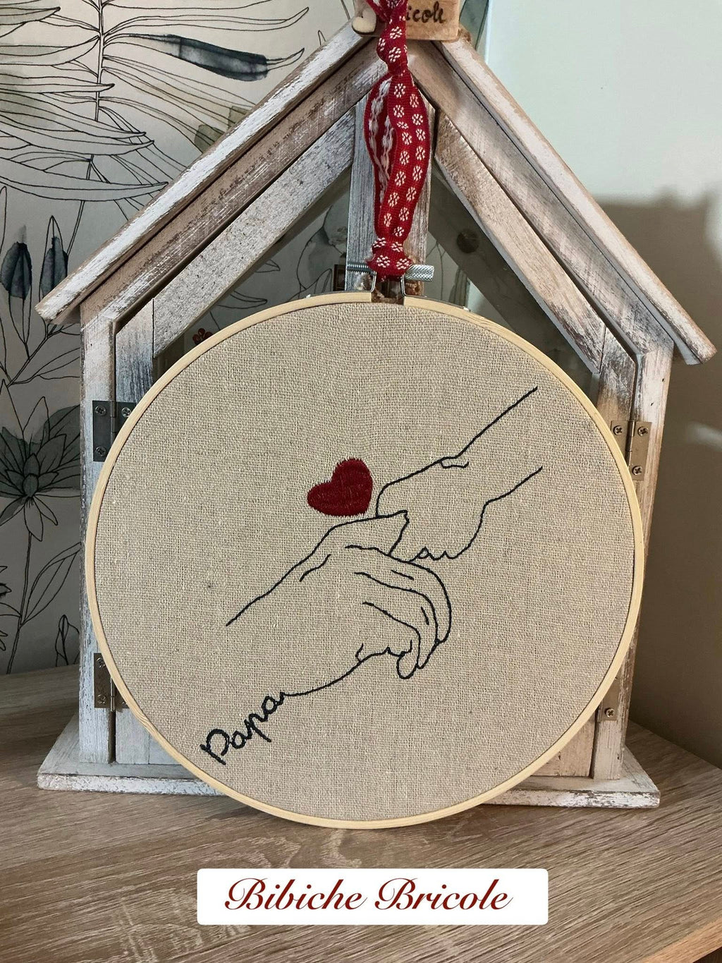 Main dans la Main Papa – Fichier Broderie Disponible 10x10 - 15x15/18x13 - Pack 2 Tailles