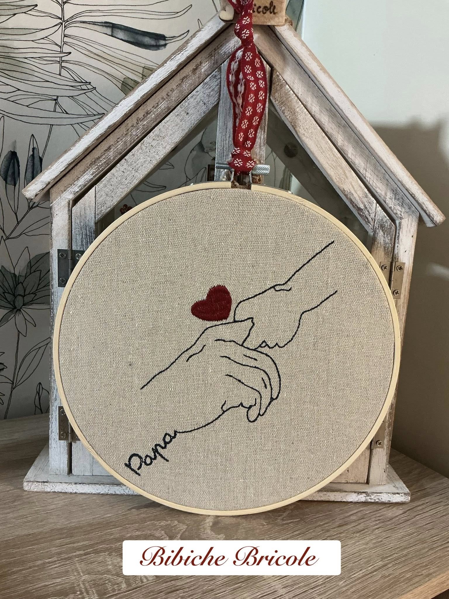 Main dans la Main Papa – Fichier Broderie Disponible 10x10 - 15x15/18x13 - Pack 2 Tailles