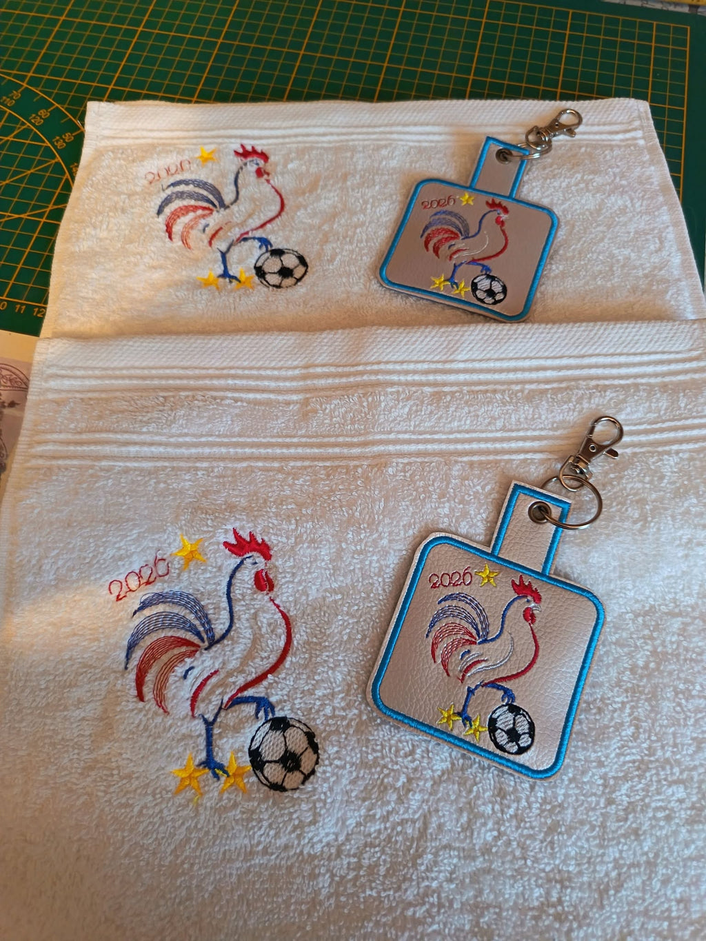 Motif de broderie machine coq tricolore football 2026 format PES DST JEF