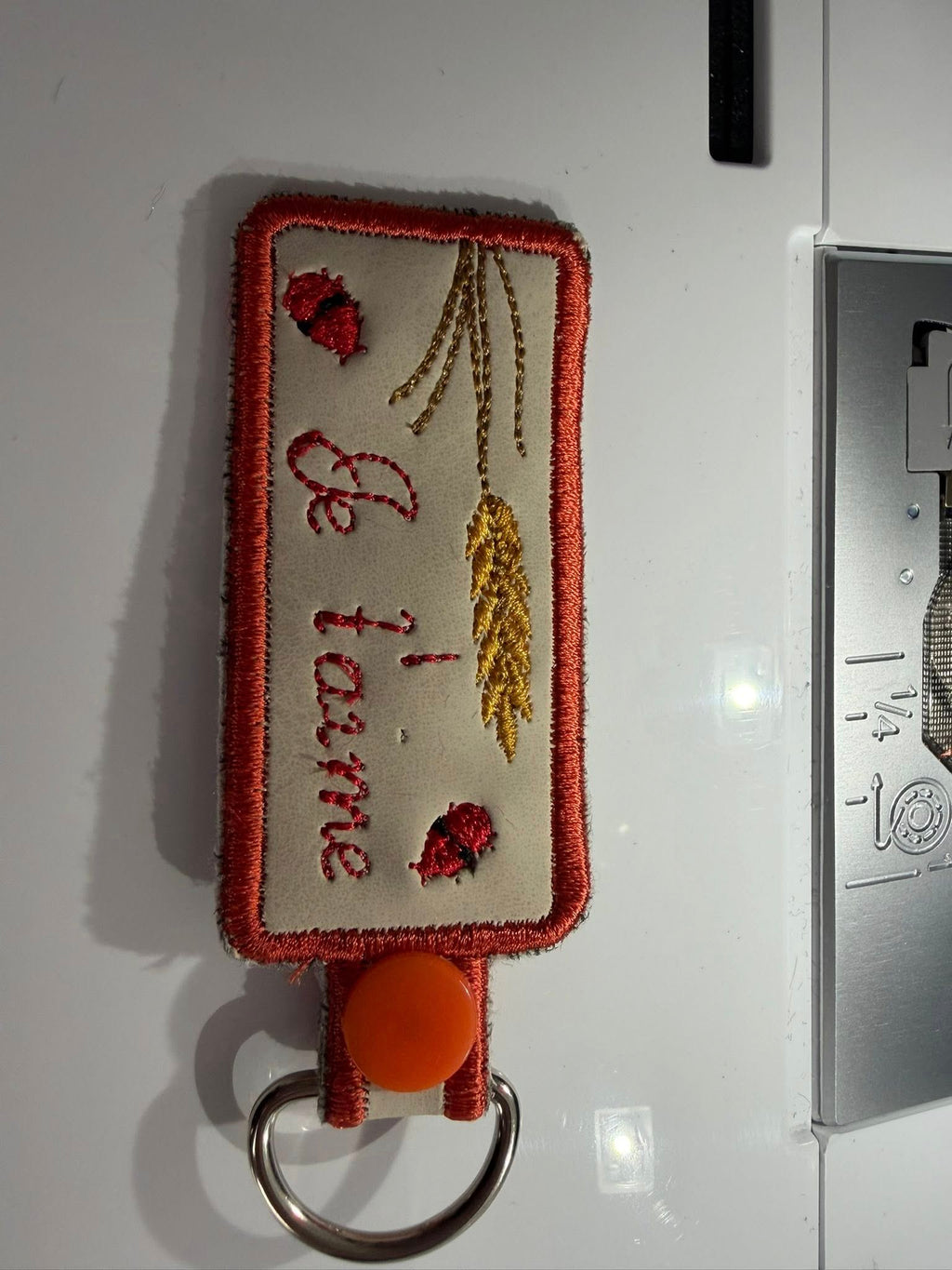 Porte-clé ITH Blé Coccinelles Je t'aime 10x10 | Motif Broderie Machine Champêtre