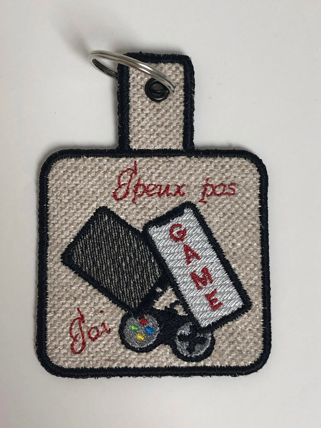 Porte-clé ITH J'peux pas, j'ai Game 10x10 | Motif Broderie Machine Gamer