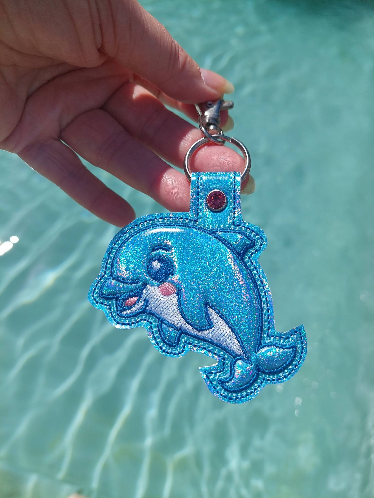 Pack de 3 porte-clés ITH Océan 3D au choix comprenant des modèles kawaii marins – Fichiers broderie machine AK Broderie