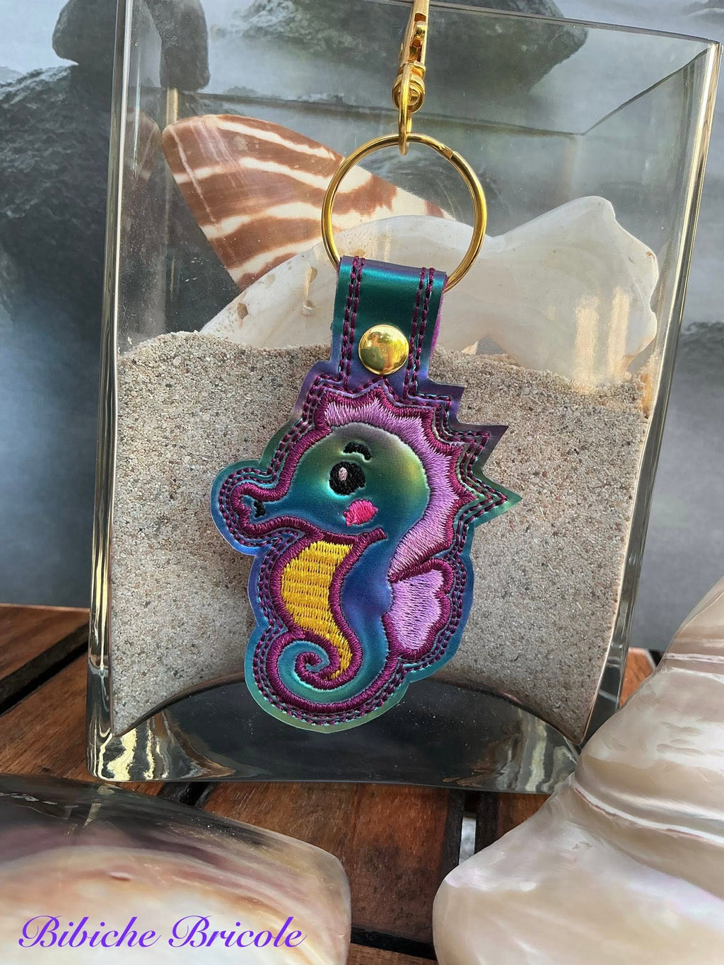 Pack de 3 porte-clés ITH Océan 3D au choix comprenant des modèles kawaii marins – Fichiers broderie machine AK Broderie