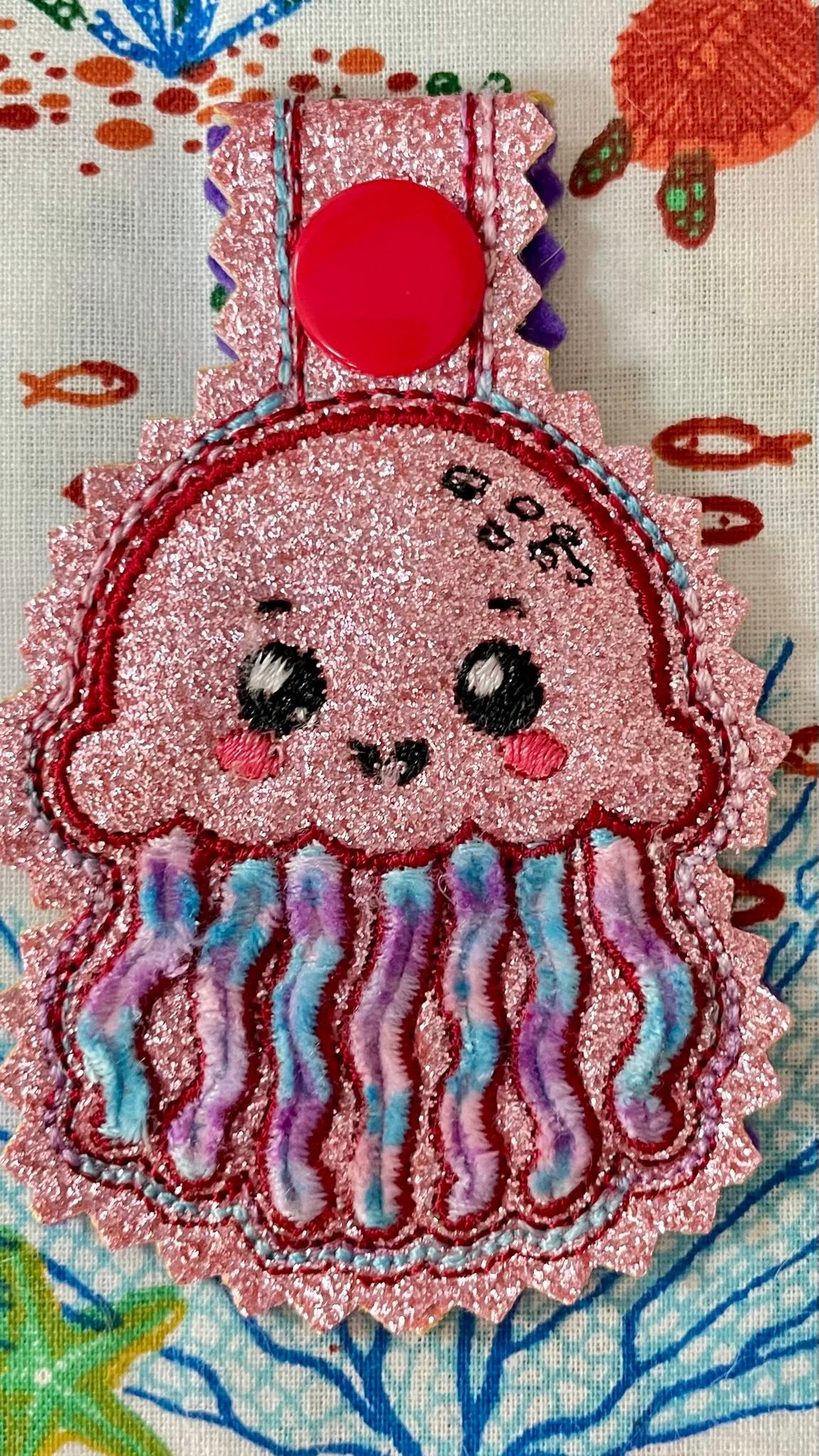 Pack de 3 porte-clés ITH Océan 3D au choix comprenant des modèles kawaii marins – Fichiers broderie machine AK Broderie