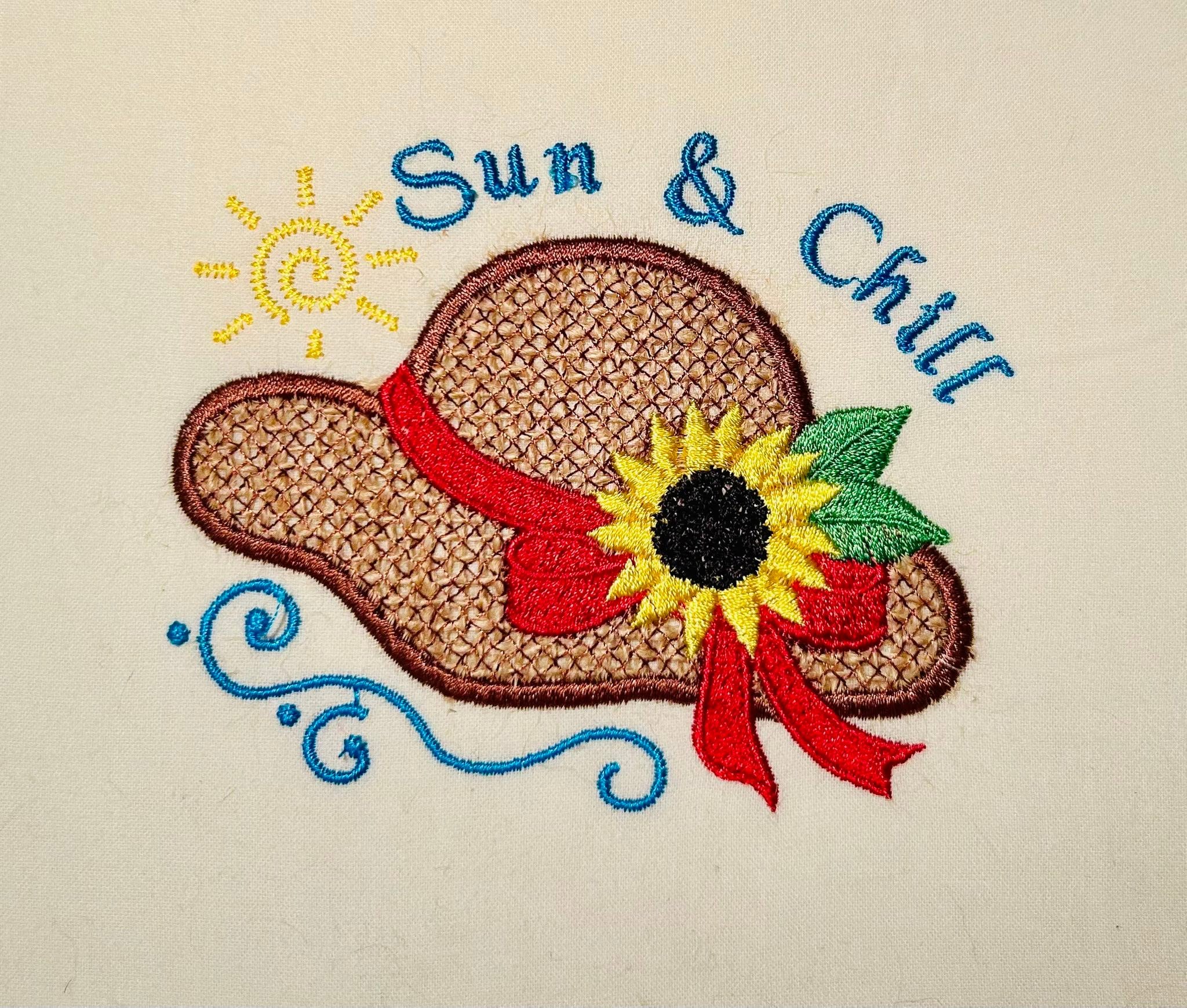 Chapeau d'Été en Appliqué – Fichier Broderie Disponible 10x10