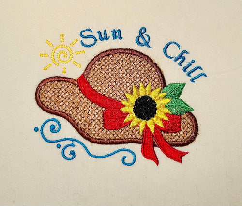 Chapeau d'Été en Appliqué – Fichier Broderie Disponible 10x10