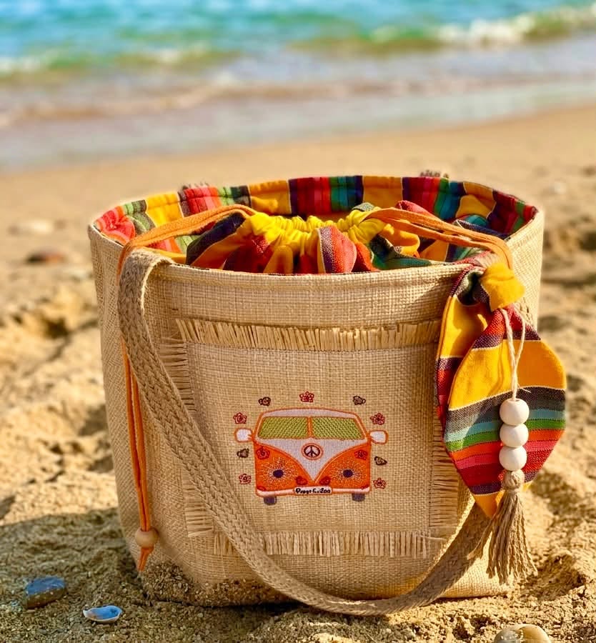 Van Life – Combi Rétro Peace & Love – Motif de Broderie Machine 10x10