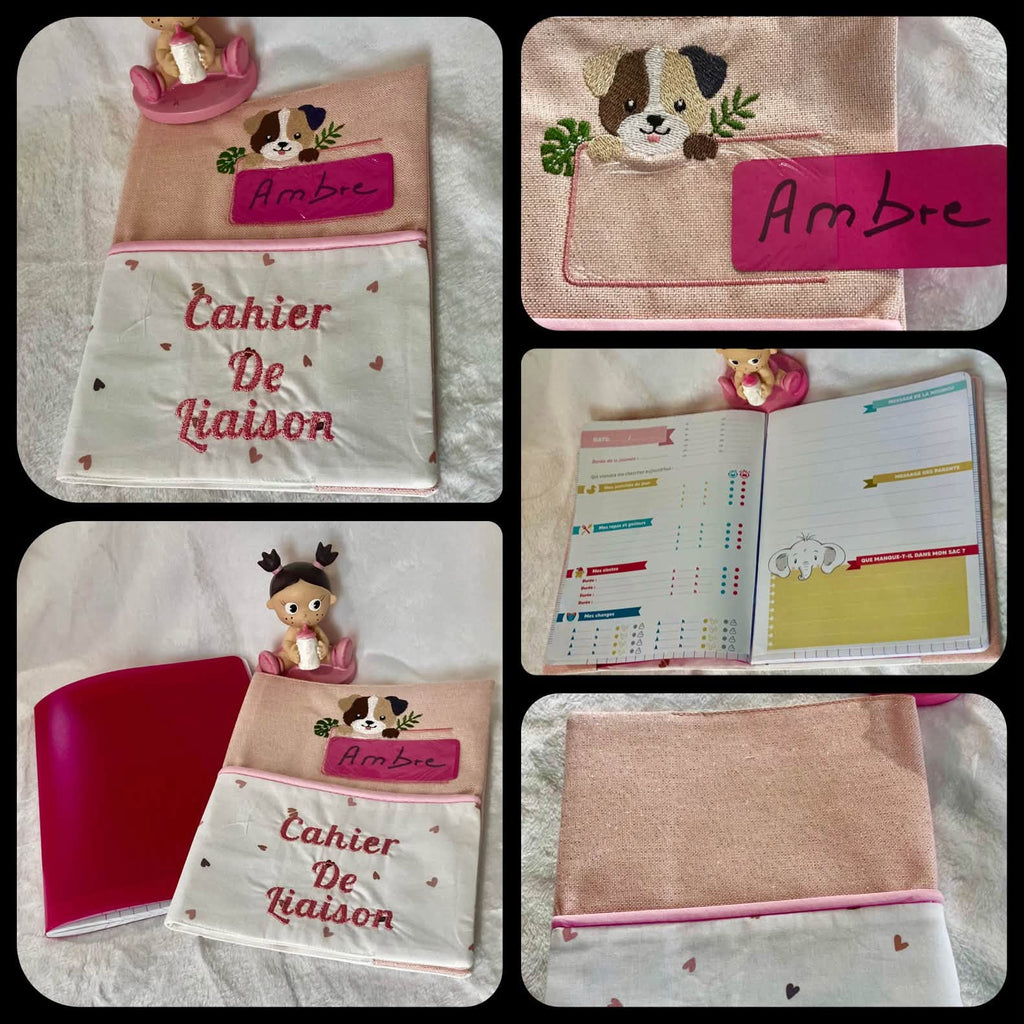 Étiquette Appliqué Cristal Chien – motif de broderie machine 10x10 avec chien, feuillage et fenêtre transparente en Cristal