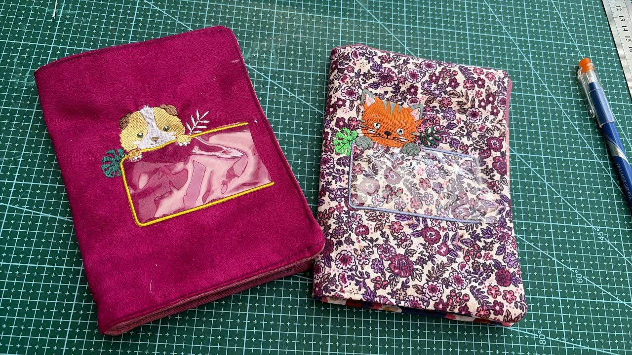 Étiquette Appliqué Cristal Chat – motif de broderie machine 10x10 avec chat, feuillage et fenêtre transparente en Cristal