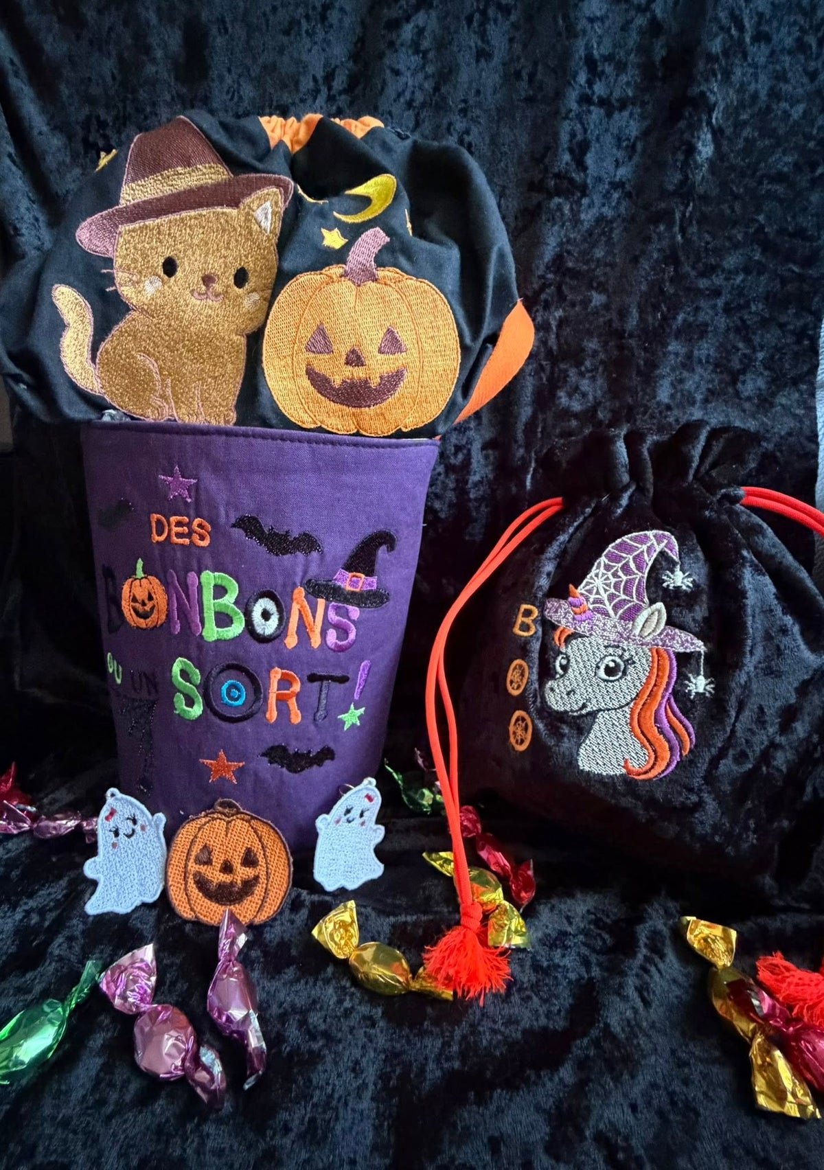 FSL Fantôme Halloween – Boucles d’Oreilles & Breloques – Motif de Broderie Machine 10x10 – Plaque de 4