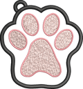 Porte-clé ITH Patte de Chien / Chat – Fichier Broderie Disponible 10x10
